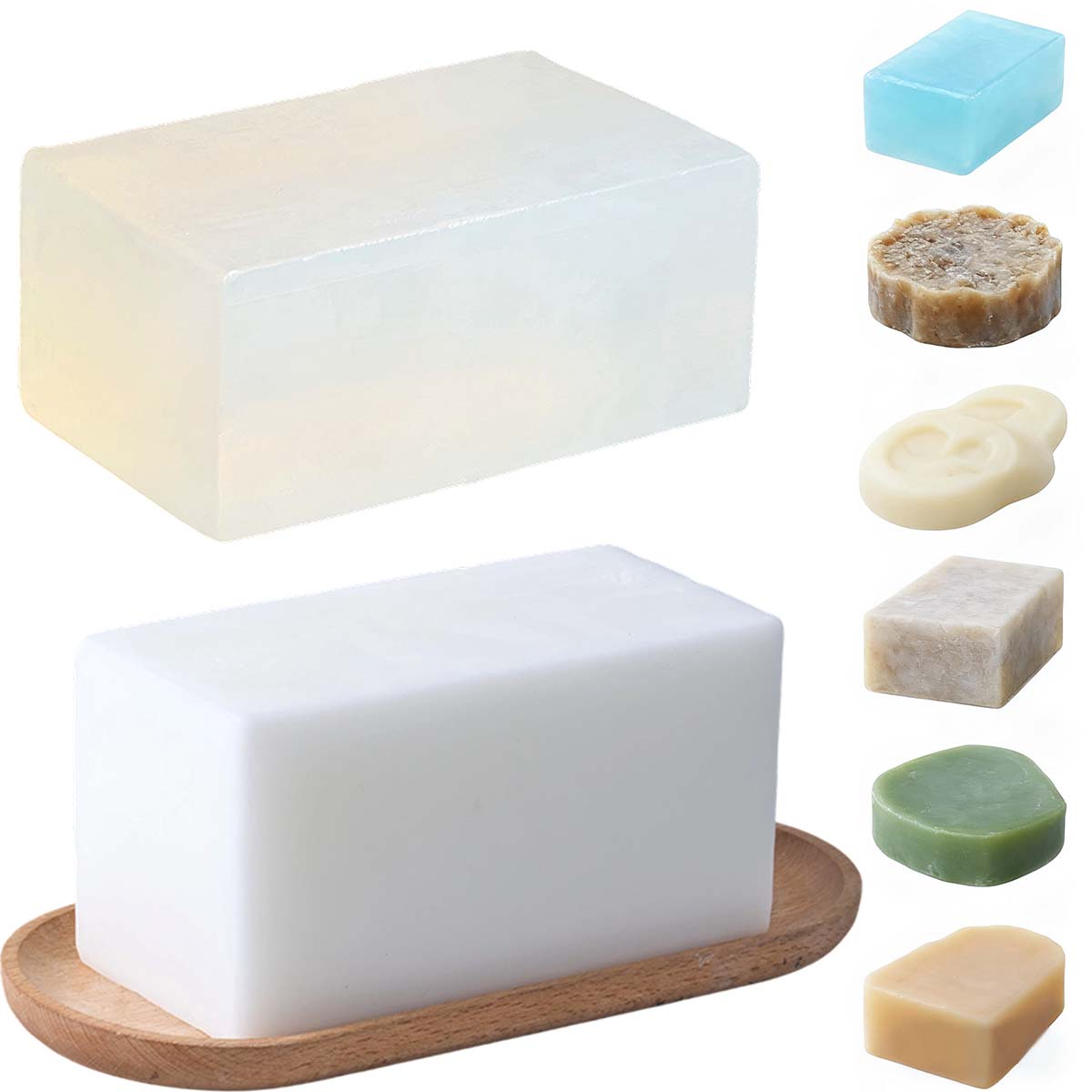 Soap Making Glycerin Base - เบสสบู่ใสสีขาว 1000 กรัม สำหรับทำสบู่แฮนด์เมด อโรมาเธอราพี วัตถุดิบกลีเซอรีนสำหรับทำสบู่อาบน้ำ