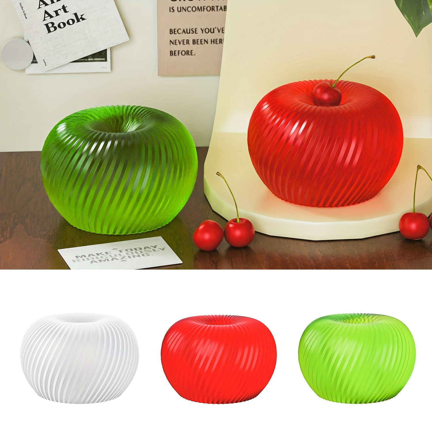 Soap Making Ins - แม่พิมพ์ซิลิโคนรูปแอปเปิ้ลสีแดงสุดอินเทรนด์ เหมาะสำหรับทำสบู่ เทียน และงานปั้นดินปูน ทำความสะอาดง่าย
